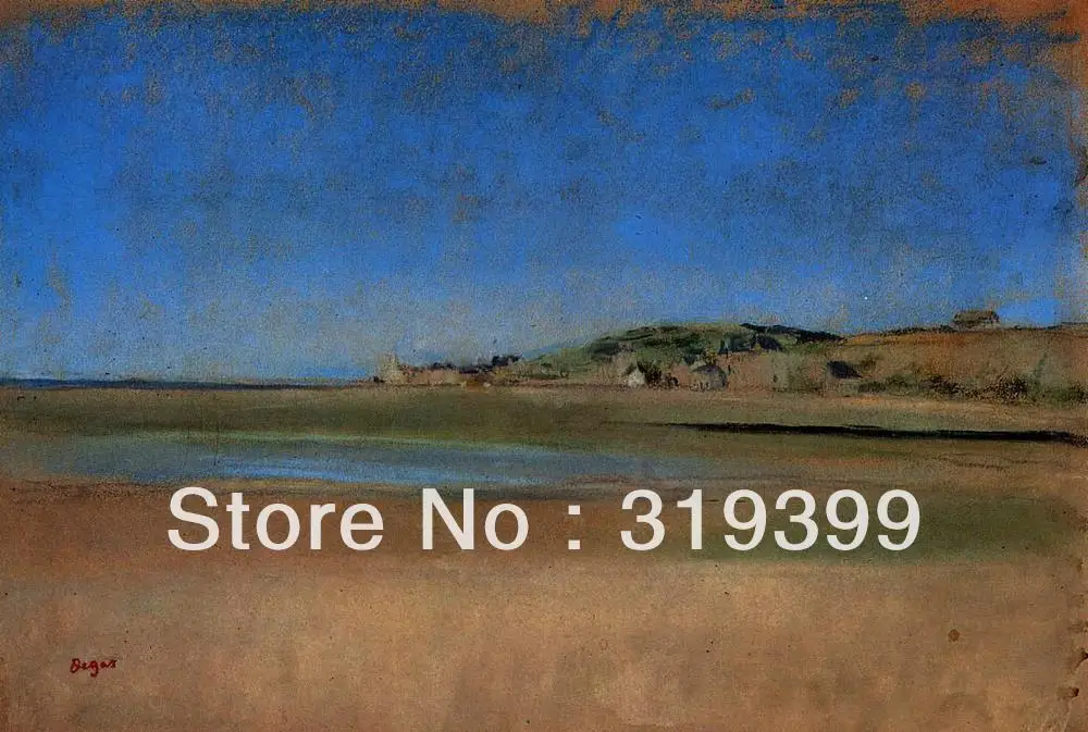 

100% handmade Oil Painting Reproduction on Linen Canvas,Houses by the Seaside by edgar degas ,Free DHL Shipping