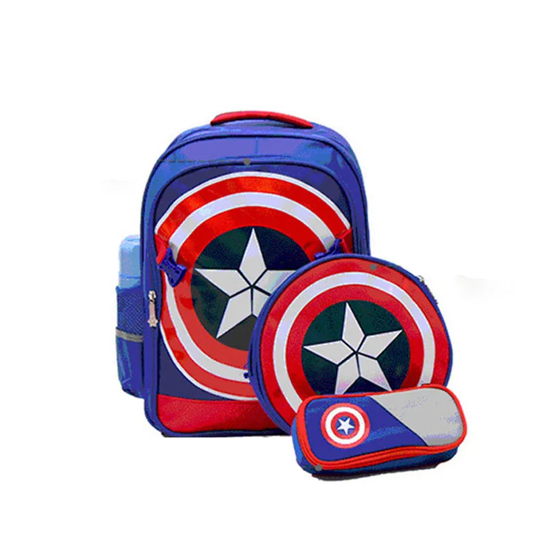 3PCS Captain America Children School Bags for boy Travel kid backpack lovely children backpacks kids mochila escolar