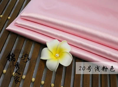 Высокая плотность эластичная атласная ткань cheongsam Hanfu шелковая ткань 1 м - Цвет: Светло-розовый