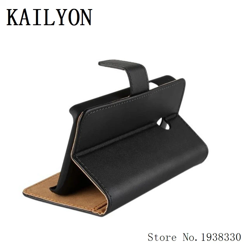 

KAILYON Luxury Retro Real Genuine Leather Case For Huawei Ascend Y330 Flip Wallet Stand Book Style Cell Phone Cover Bag With Car