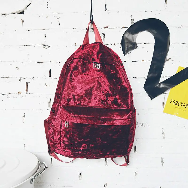 Модный бархатный женский рюкзак, Большая вместительная сумка для девочек-подростков, женский рюкзак, школьная сумка для хранения, Mochila KL257