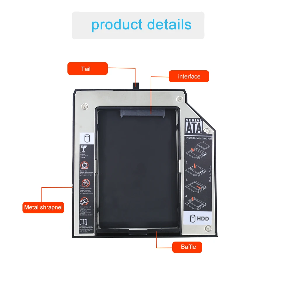 TISHRIC 12,7 кассета SATA 2nd 2,5 HDD жесткий диск SSD корпус жесткого диска DVD-ROM Optibay чехол для lenovo ThinkPad T420 T430 T510 T520 T530