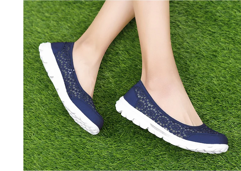 UncleJerry/Модная дышащая обувь без шнуровки для девочек и женщин; удобные сандалии на плоской подошве; Женская легкая прогулочная обувь на шнуровке
