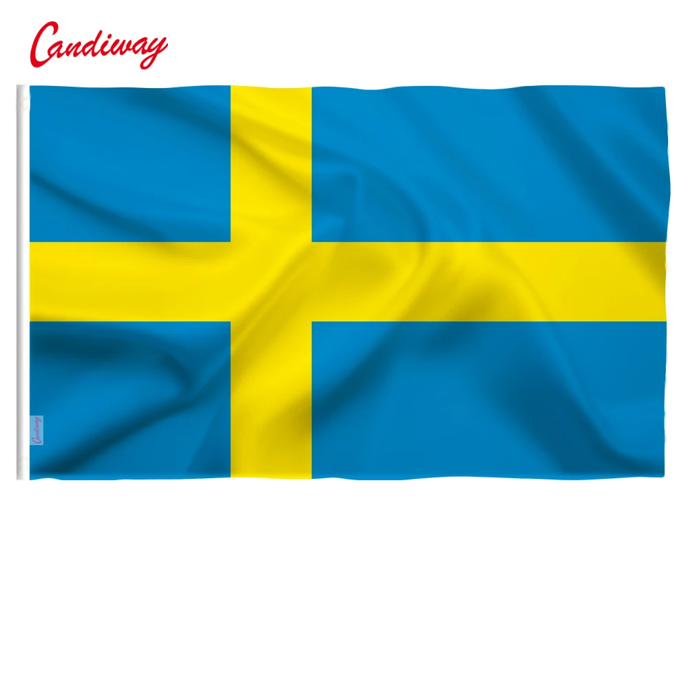 

90 x 150cm High quality polyester Swedish flag Swedish home decoration activity flags NN064