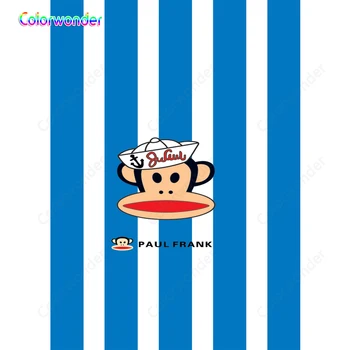 

Colorwonder Photography Background Big-mouthed Monkey with Sailor Cap 5x7ft Blue and White Vertical Stripes Seamless Backdrop