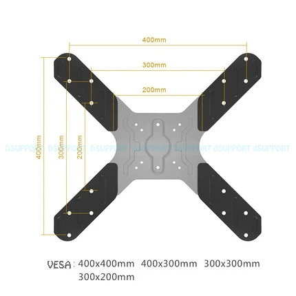Адаптер VESA для крепления ТВ от 200x200 мм до 400x400 мм для крепления ТВ и держателя монитора