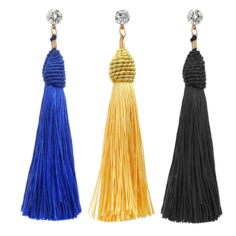 2018-Crystal-Long-Tassel-Dangle-Earrings-For-Women-Black-Yellow-Blue-Fashion-Drop-Earring-Female (2)