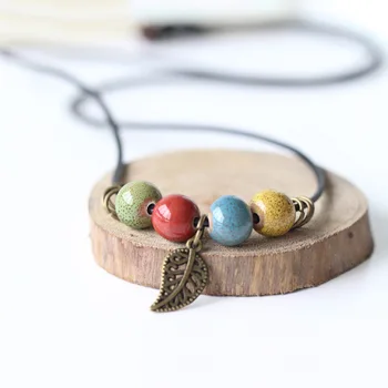 

10pcs/lot manual DIY ceramic short necklace women's national style fashion accessories wholesale spring and summer chain