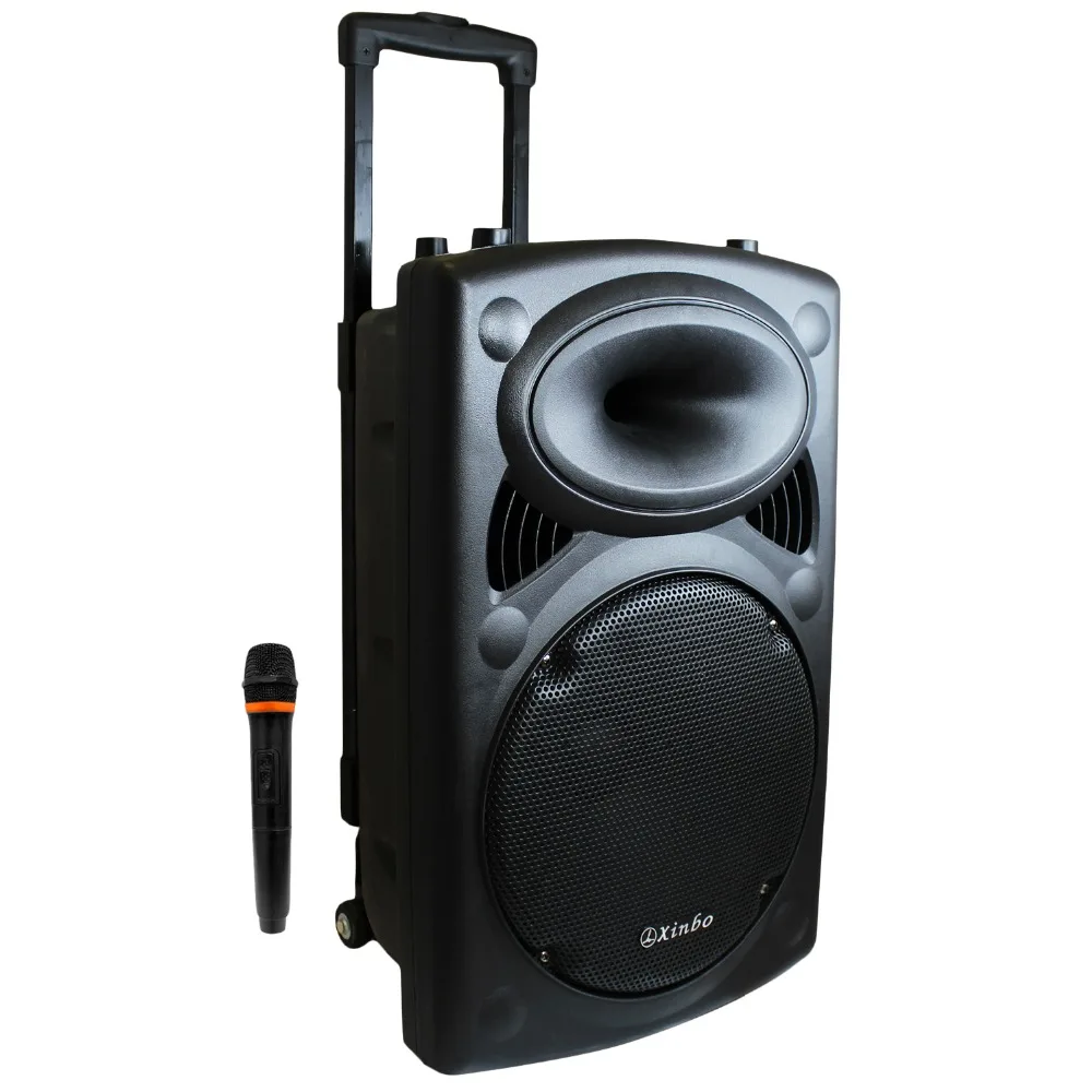 Bluetooth Karaoké Haut Parleur Portable Chariot avec la Roue Sans Fil