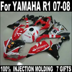 Подходит для Yamaha для литья под давлением обтекатели YZFR1 2007 2008 белый красный черный мотоцикл обтекатель комплект YZFR1 07 08 BC01