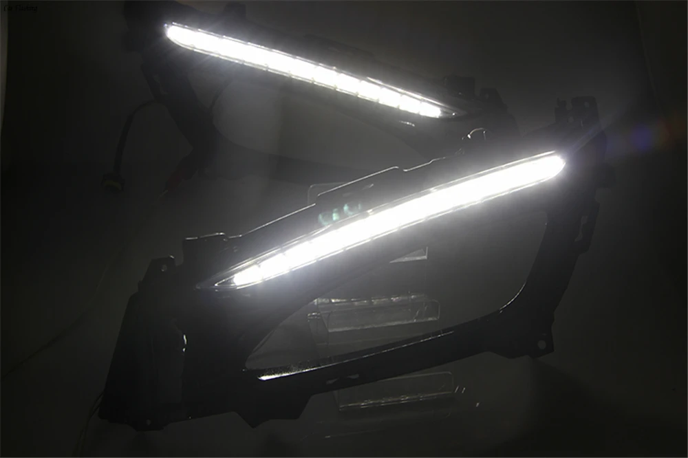 Автомобильный мигающий светодиодный светильник 1 комплект для Kia Optima K5 2011 2012 2013 DRL, дневной ходовой светильник, Дневной светильник с желтым указателем поворота