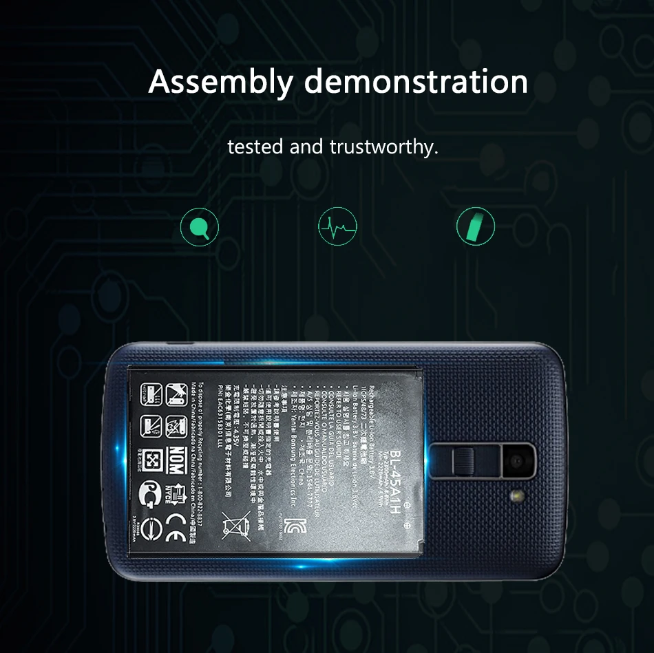 BL-45A1H Замена телефон Батарея для LG K10 LTE F670L F670K F670S F670 Q10 K420N K10 BL45A1H Ёмкость 2300 мА-ч