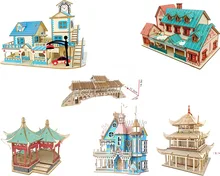 

Nulong Laser Cutting 3D Wooden Puzzle 3D wood Jigsaw Puzzle Woodcraft Assembly Kit with 6pcs large board