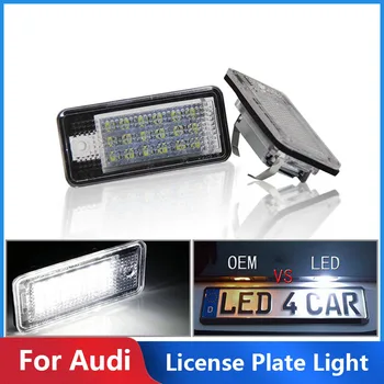 

1 Pair Car Led Number License Plate Light for Audi A3 S3 A4 S4 A6 S6 A8 S8 Q7 RS4 RS6 12V 3W Led White 6000K Canbus Error Free