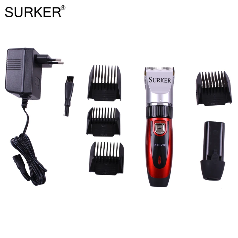 Профессиональная аккумуляторная машинка для стрижки волос SURKER тихий безопасный