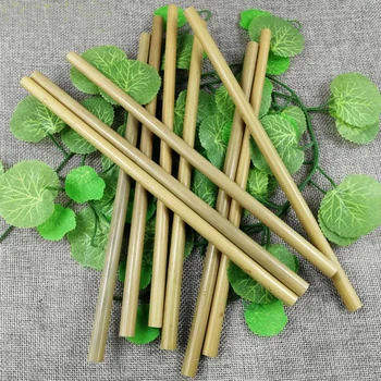 

19cm/24cm Organic Bamboo Drinking Straws Reusable Wood Straw for Party Birthday Wedding Bar Tool