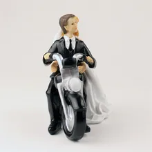 Fashion Motor Bride and Groom Toppers Couple Figurine Wedding Funny Cake Topper for Romantic Wedding Cake Decoration