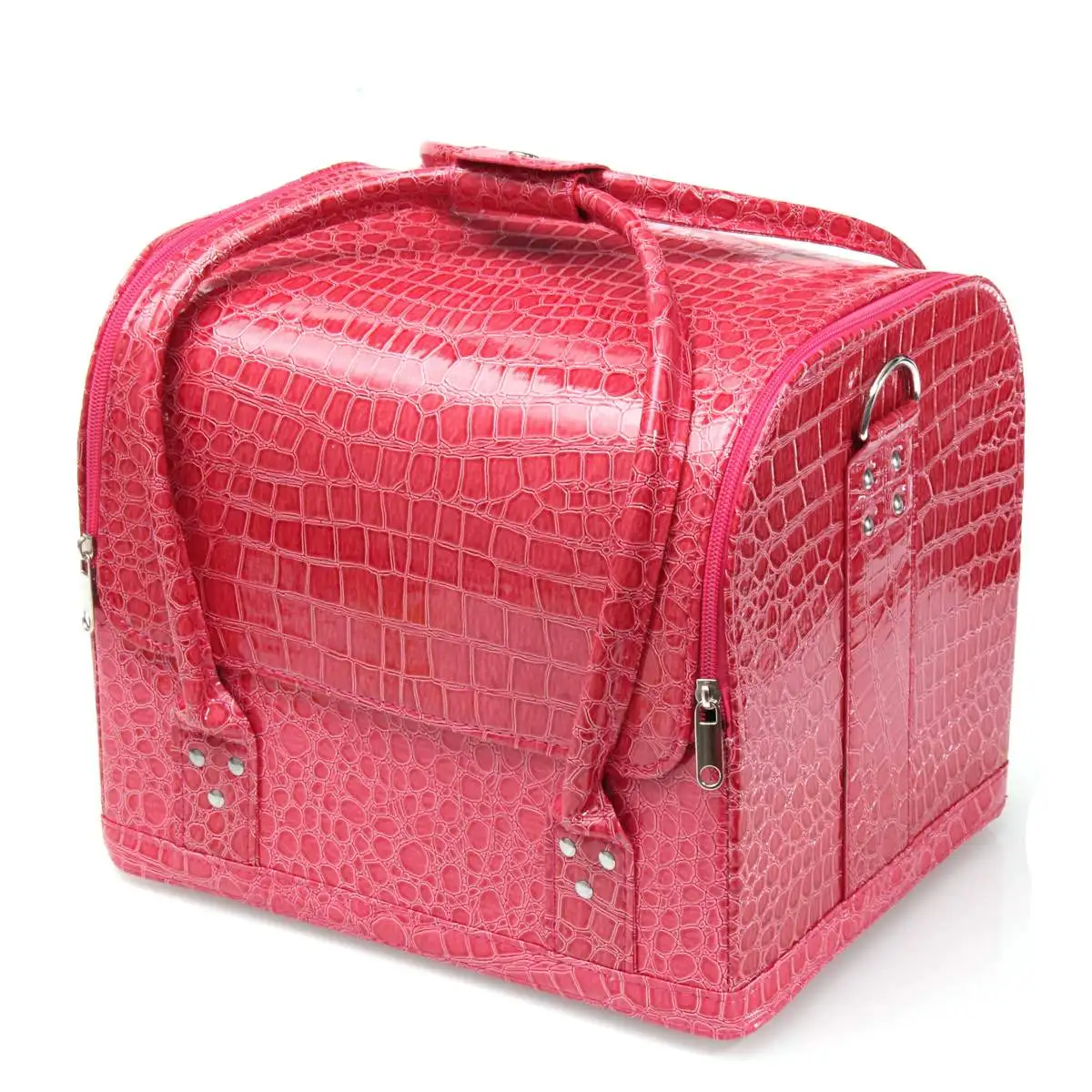 

Women Makeup Organizer Large Capacity Multilayer Clapboard Professional Cosmetic Bag Suitcase Tool Box PU Leather Storage Case