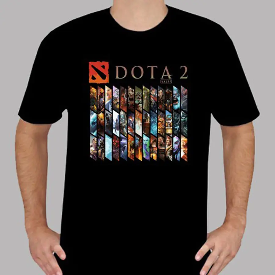  New DOTA 2 Heroes Famous Online Game Men's Black T-Shirt Size S To 3XL Casual T Shirt Male Short Sl