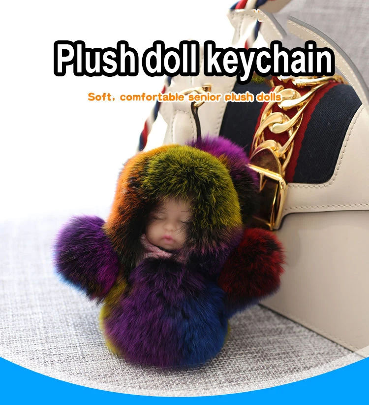 Pompom de Pelúcia Bonito do Bebê Bonecos de Pelúcia Chaveiro de Pelúcia Titular do Bebê para Meninas Novo Mini Bola Boneca Moda Crianças Macia Brinquedos Charme Mulheres 2 High Quality Brinquedos e hobbies