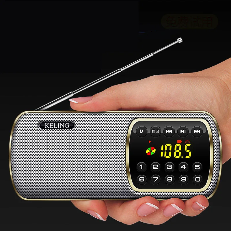 Мини портативное радио портативные цифровые колонки перезаряжаемые FM USB TF MP3 плеер сабвуфер Elde музыкальный плеер длительный режим ожидания