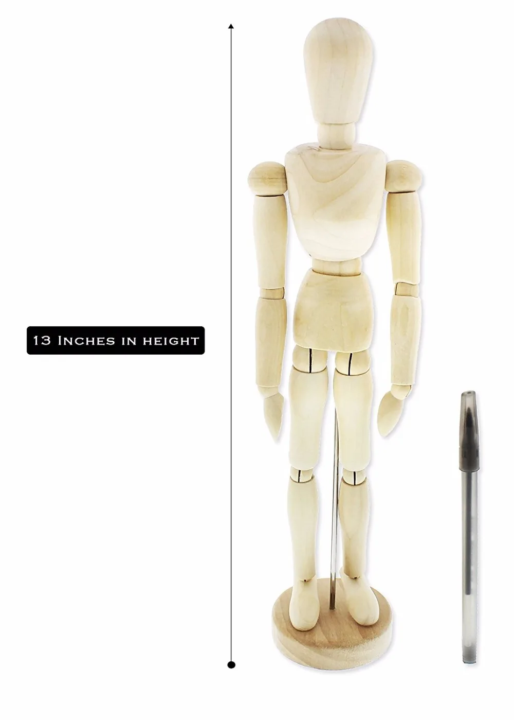 13 Inches Wooden Manikin Drawing Model Wooden Human Male Manikin