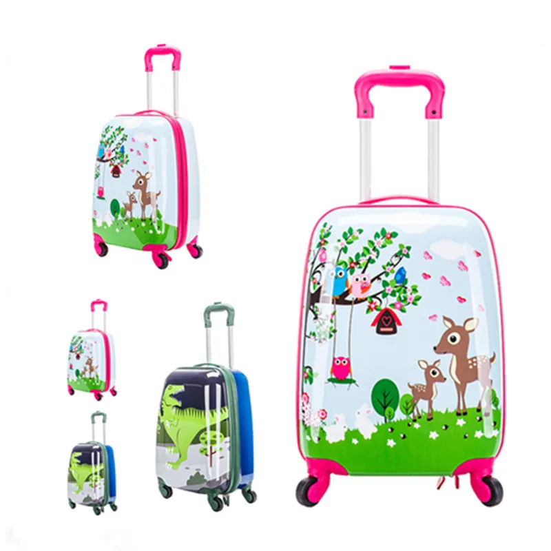 12+18 Inch Cartoon Travel Luggage for Children ABS A set Bag for Boy Girls Suitcase Trolley Case with Wheels Kids Party Presents