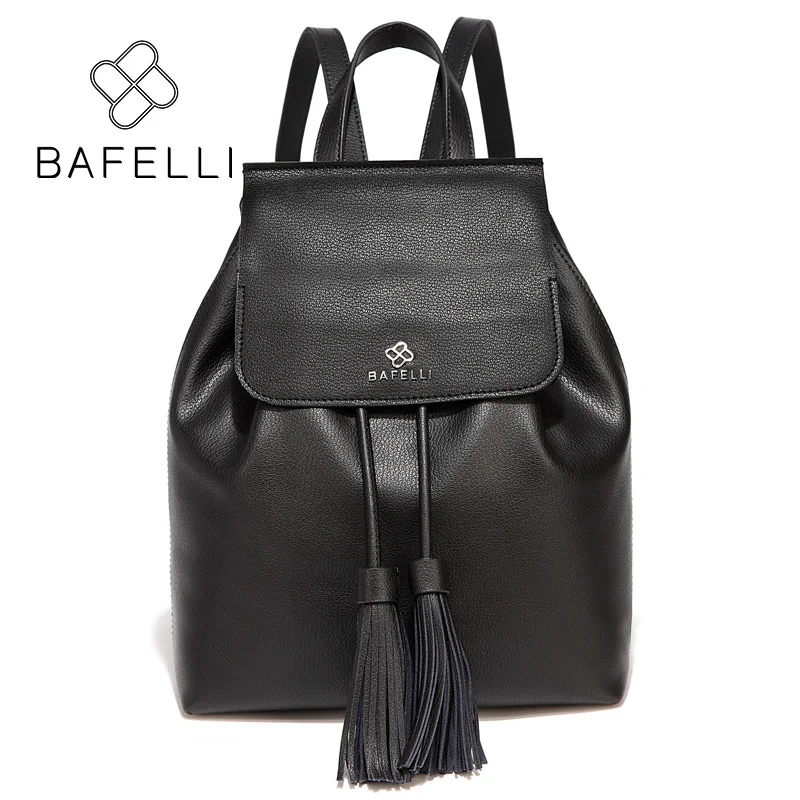 Split leather black BAFELLI, Новое поступление, женские сумки из натуральной кожи, брендовая сумка для женщин,, рюкзак для школьницы, bolsas de mujer dames tassen - Цвет: Split leather black
