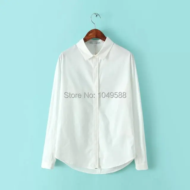 WB332 # женская Высокое Качество Рабочая Одежда Белый Хлопок + Slik Блузки Roupas Blusas