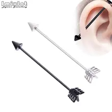 2 шт черный серебряный цвет 1,2*35 мм шип стрела 16 г Длинные Промышленные Штанги Пирсинг для ушей и тела пирсинг ювелирные изделия