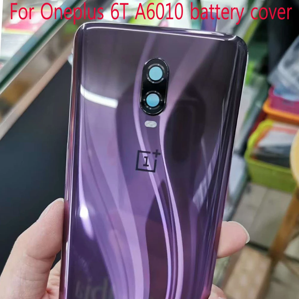 Материал стеклянный задний корпус для one plus oneplus 6T SIX 1+ 6T Задняя крышка батареи+ объектив камеры запасные части