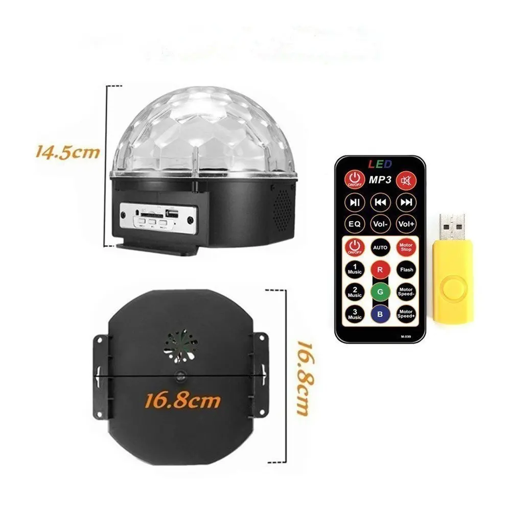 9 Цвет дискотечный шар вечерние свет светодиодный DJ Light Bluetooth Динамик мерцающий вращающихся проектор звуковая активация с пультом