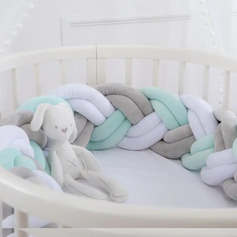 Nordic Baby Bed Bumper Kids Bed Crib Bumpers Infant Knotted Braid