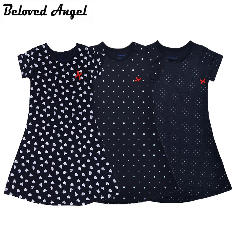 2018 Girls Dress 100% Cotton Summer Print Teenagers Dresses for...
