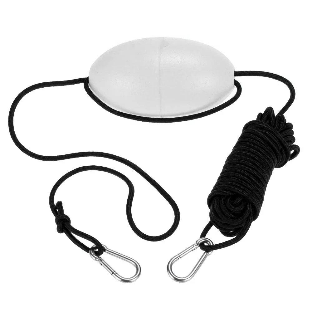 30ft Nylon Rope Stainless Clips Kayak Drift Anchor Tow Rope Tow Line 9.1m