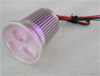 

3*3W RGB LED spotlight;DC12V input;with 4 wire PWM driver inside;size:D50*88mm