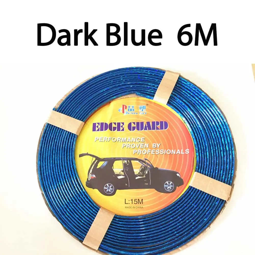 "U" форма украшения полосы 3D автомобильная дверца салон антиколлизия 6 мм Автомобиль Стайлинг хром формы отрезных полос Красный Голубой серебряный черный - Цвет: Dark Blue x6M
