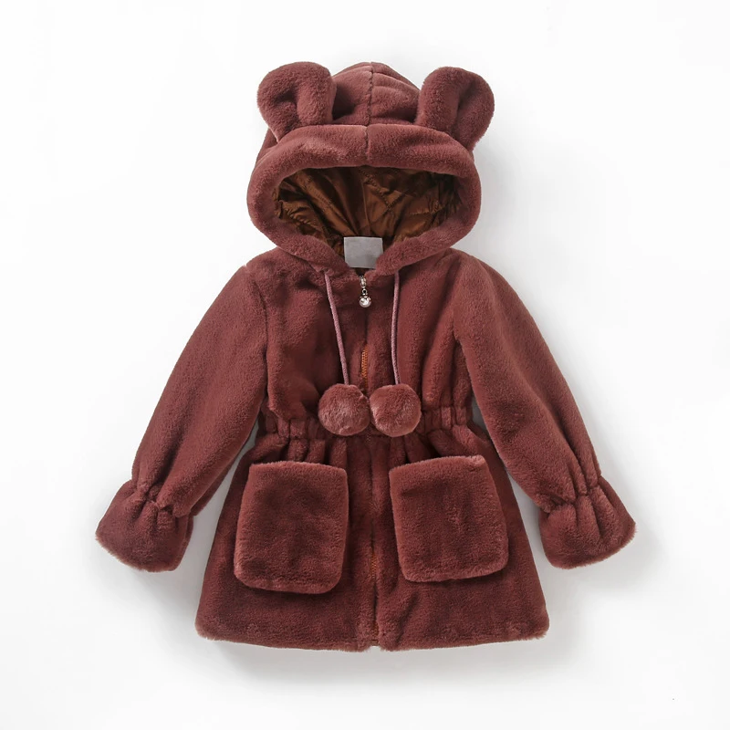 

spring clothes fashion teenage girls long coat age for 4 -12 yrs big girls thick warm outerwear 2019 autumn artificial fur tops