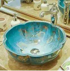 Керамика Туалет этап бассейна лепестки отель Lavabo Европейского искусства бассейна, что мыть умывальника стягивается