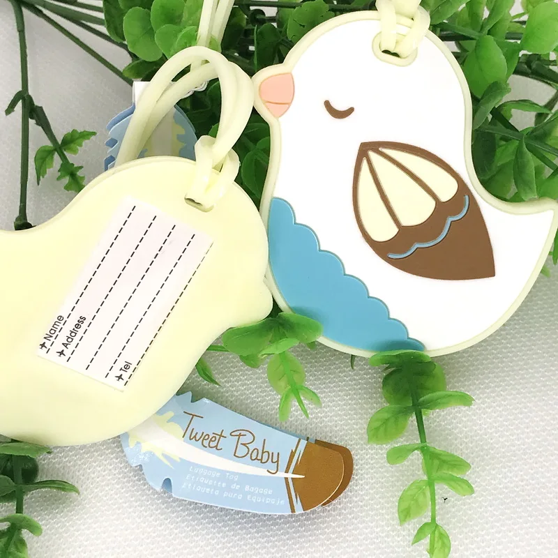 (10pcs/Lot)FREE SHIPPING+Baby Birthday Souvenir&quotTweet Baby&quot Baby Bird Luggage Tag Rubber Babbage Bridal&ampWedding Favor | Дом и сад
