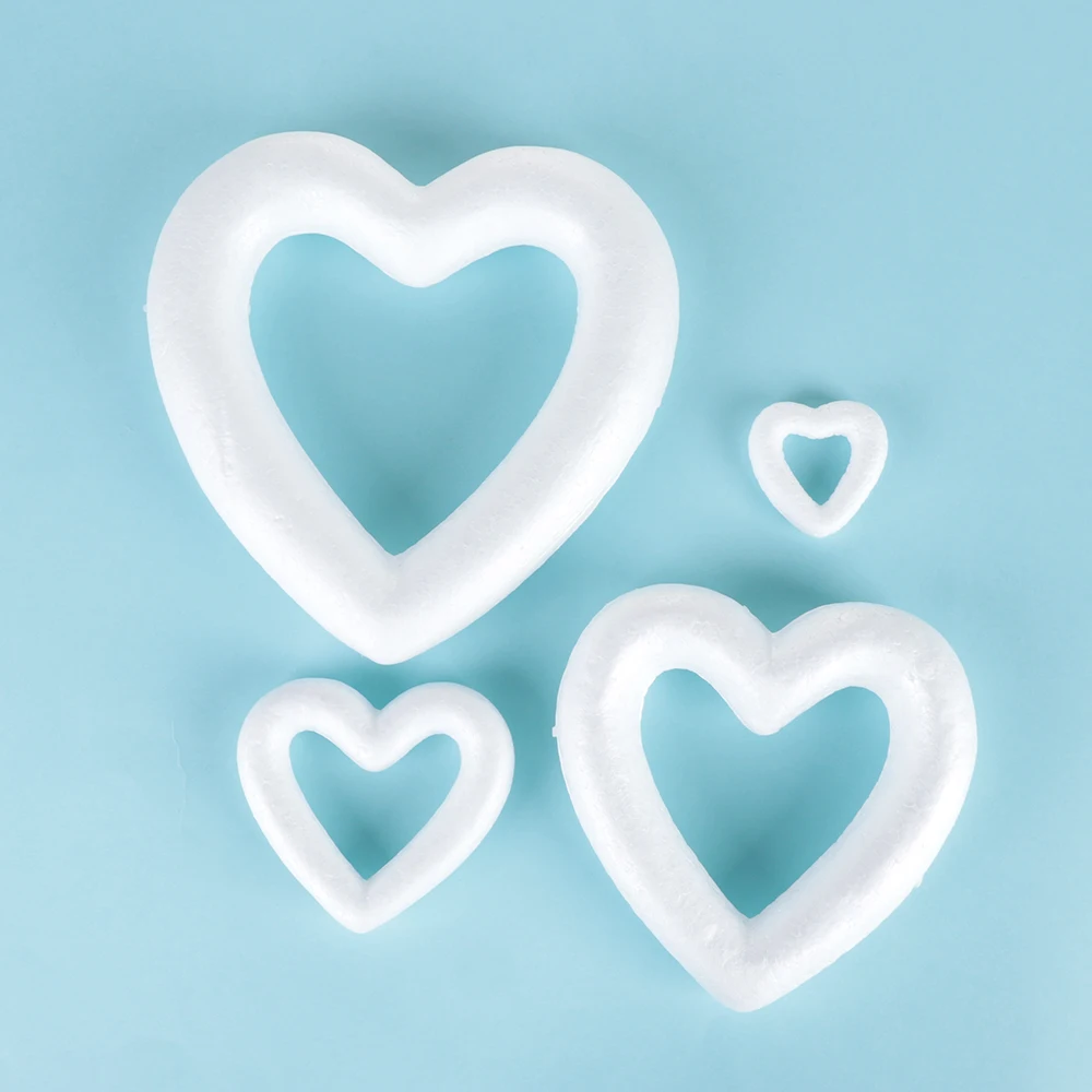 Свадебный пенопластовый шар на День святого Валентина, белый полый сердечный орнамент, рукоделие, в форме сердца, для DIY, праздничные вечерние украшения, принадлежности