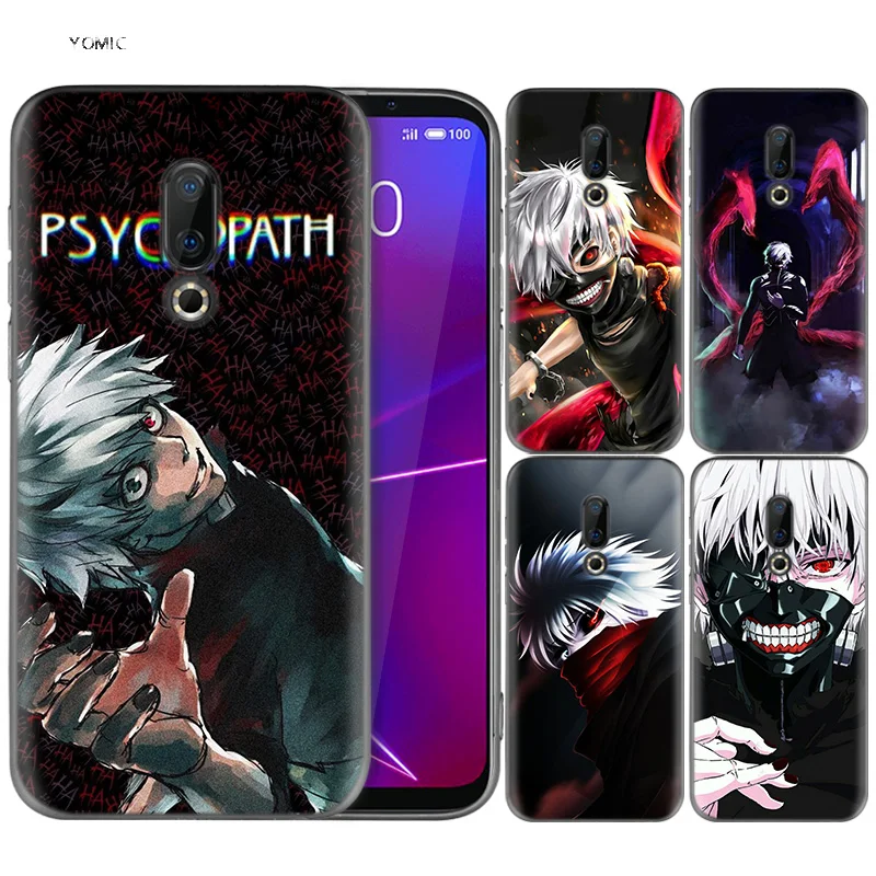 

Silicone Case for Meizu 16 16th M6T Black Dark Coque Shell Cell Phone Tpu Cover Dull Polish Tokyo Ghoul Root A kaneki