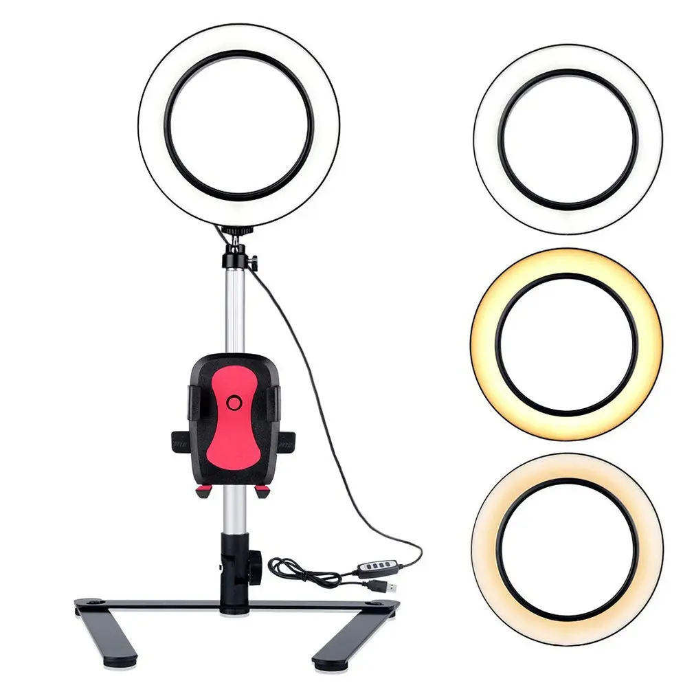 

7.9 Inch Phone Holder Universal Table Bracket Mount Stand Clip with Fill Light LED Flash Loop For Mobile Phone Holders
