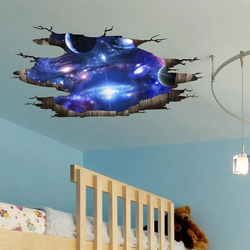 [SHIJUEHEZI] universo galaxia 3D pegatinas de pared DIY espacio