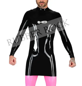

Latex Long Sleeves Dress For Men Back Zip Latex Tight Skirts