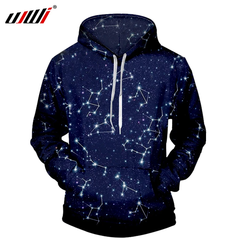 

UJWI 3D Sweatshirt Men Print Galaxy Space Flashlight Hooded Hoodies Blue Fashion Boy Regular Pullovers Sportwear Coat Dropship
