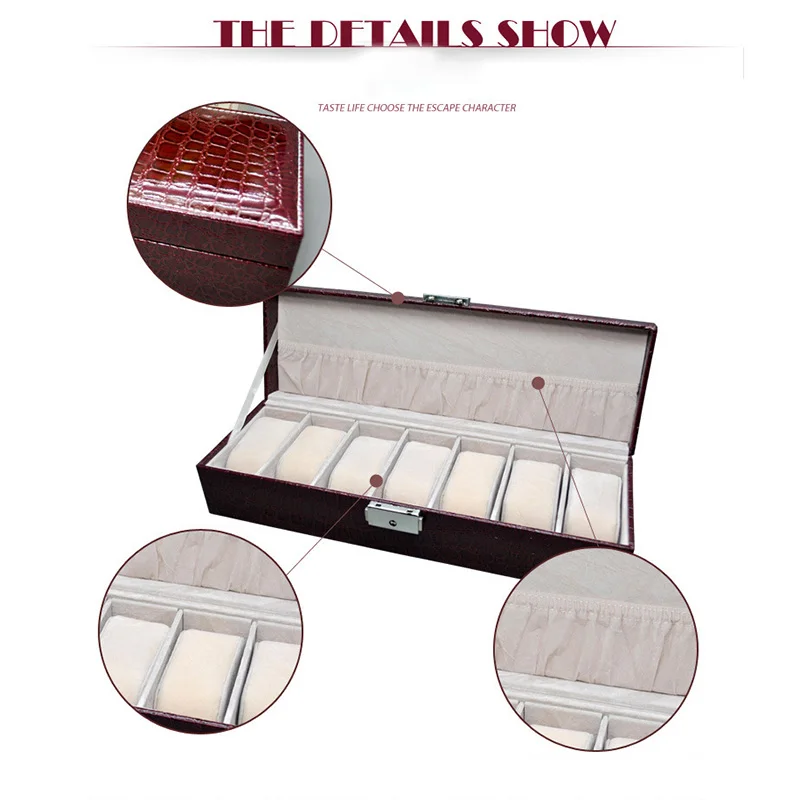 Russia Shipping Leather Watch Box Case Serpentine Buckskin Cashmere for Men Wrist Display Jewelry Organizer Storage KQS8