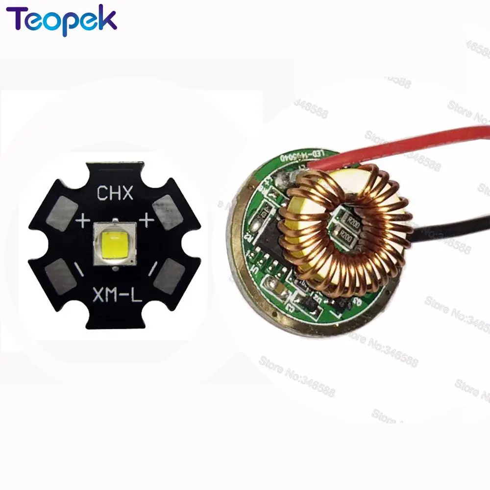 

10W Cree XM-L2 T6 XML2 LED Light 16/20MM PCB White Warm White Neutral White + 22mm 1/3/5 Modes Driver For DIY Torch Flashlight