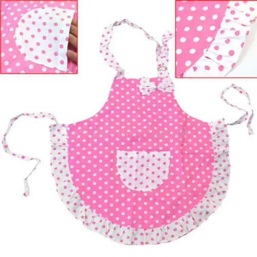 

New Toddlers Children Kids Plain Cotton Apron Kitchen Cooking Baking Painting Cooking Apron Cute Bib Fancy Dress
