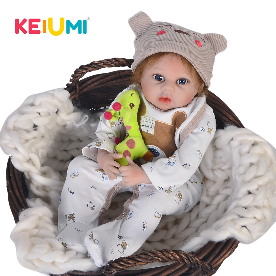 

Handmade 55 cm Newborn Doll Soft Silicone Newborn Toy For Girl 22'' Lifelike Reborn Baby Doll Cloth Body Kids Christmas Gifts